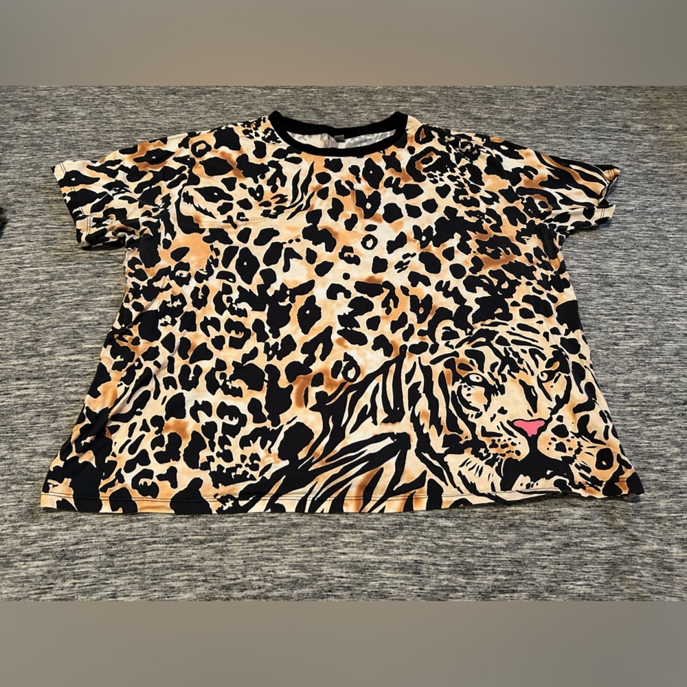 ASOS Cheetah Print Cropped T Shirt